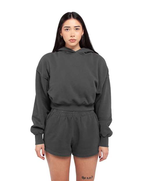 Women's Garment-Dye Crop Hooded Sweatshirt