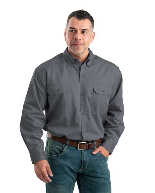 Men‘s Utility Lightweight Canvas Woven Dress Shirt-Berne Apparel