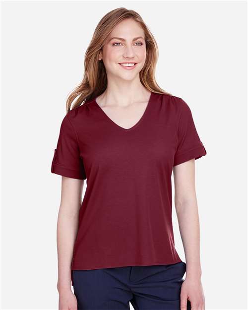 Women's CrownLux Performance® Plaited Rolled Sleeve Shirt