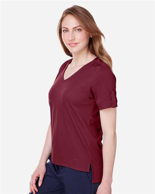 Women's CrownLux Performance® Plaited Rolled Sleeve Shirt