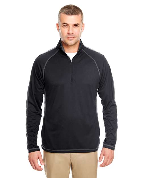 Cool & Dry Sport Quarter-Zip Pullover with Side and Sleeve Panels-UltraClub