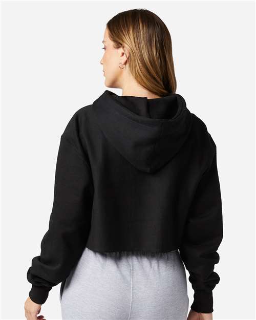 Women's Reverse Weave® Hooded Cropped Sweatshirt – On Model – Back