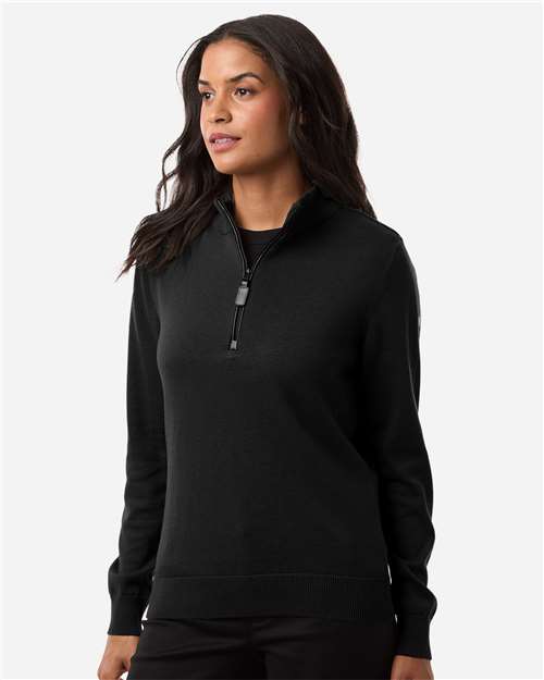 Women's New Classics Quarter-Zip Sweater – On Model – Side