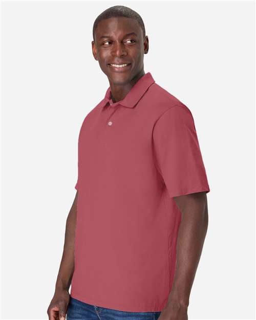 Men's Garment-Dyed Jersey Polo – On Model – Side