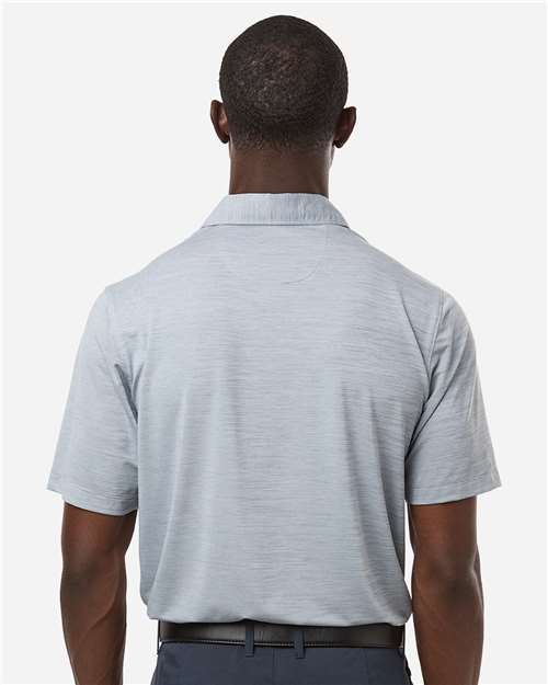 Men's Bohemian Striped Heather Performance Polo – On Model – Back