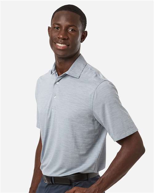 Men's Bohemian Striped Heather Performance Polo – On Model – Side