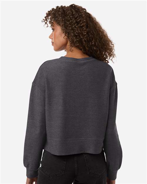 Women's Ribbed Knit Cropped Boxy Crew