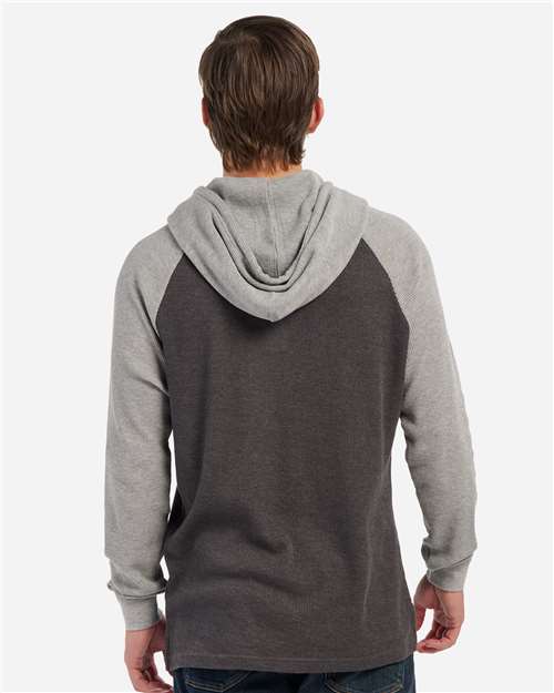 Unisex Waffle Knit Pullover Hooded Long Sleeve T-Shirt
