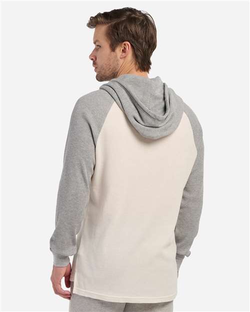 Unisex Waffle Knit Pullover Hooded Long Sleeve T-Shirt