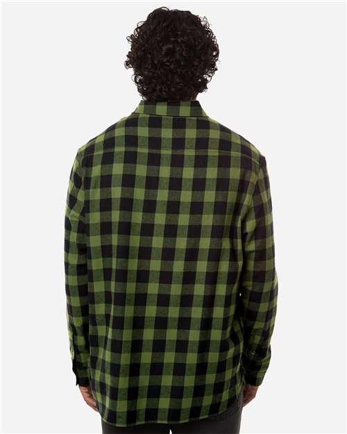 Men's Flannel Button Down Shirt – On Model – Back