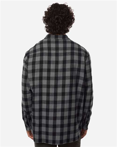 Men's Flannel Button Down Shirt – On Model – Back