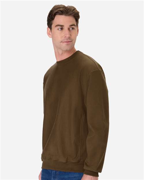 Unisex Beefy® Sweats Premium Heavyweight Crewneck Sweatshirt – On Model – Side