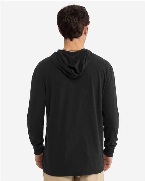 Unisex CVC Hoodie Long Sleeve T-Shirt – On Model – Back