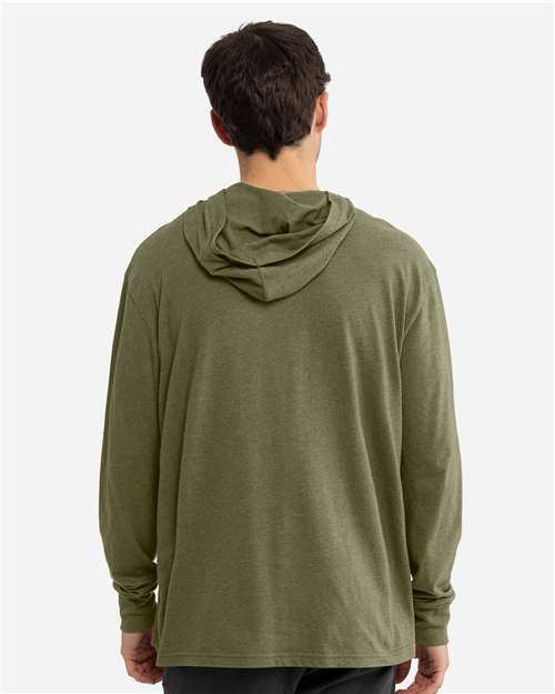 Unisex CVC Hoodie Long Sleeve T-Shirt – On Model – Back