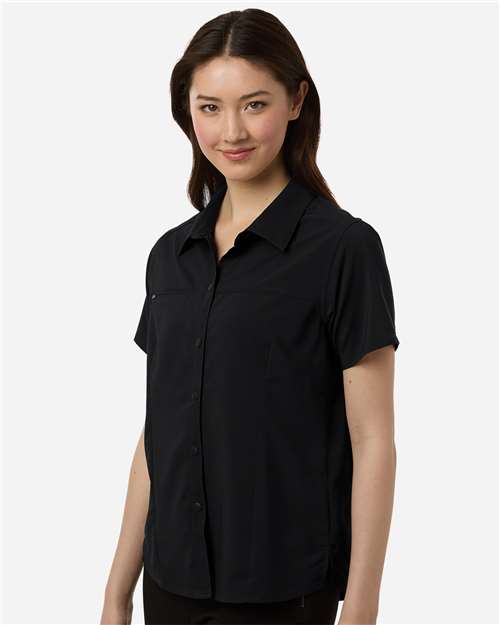 Women's UltraUVP Shoreline Short Sleeve Staff Shirt – On Model – Side