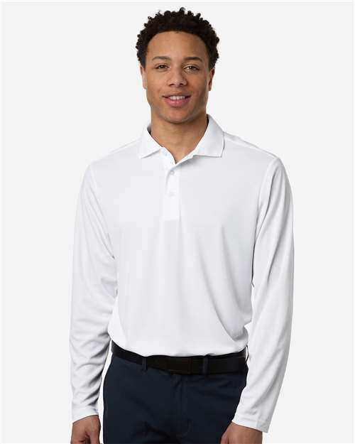CORE365 CE108L Polo piqué de manga larga Nova Performance para hombre Model Shot