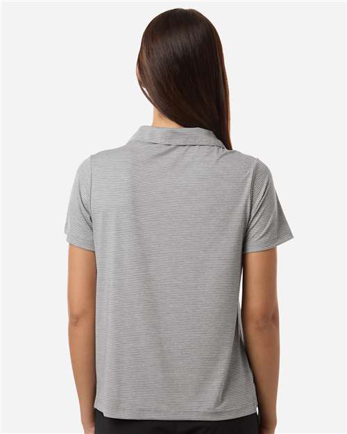 Women's Relay Heathered Stripe Polo – On Model – Back