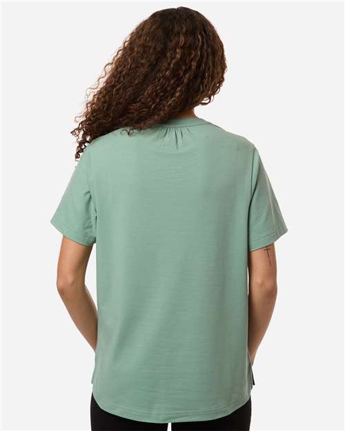 Women's Seaton Pebble Textured Polo – On Model – Back