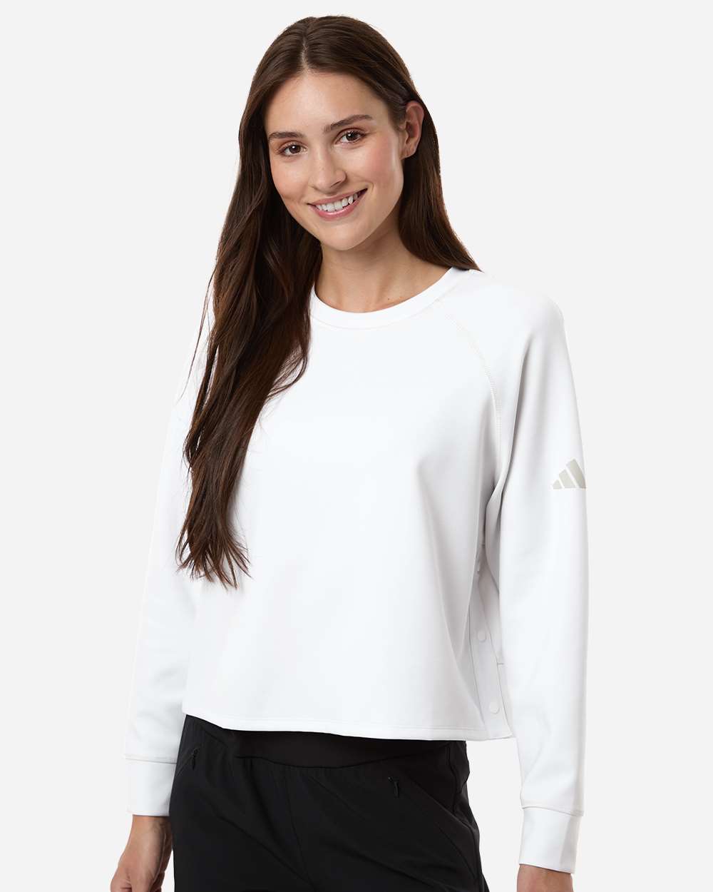 adidas A1014 Women's Side-Snap Crewneck Sweatshirt | S&S