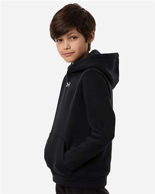 Youth Team Icon Fleece Hooded Sweatshirt – On Model – Side