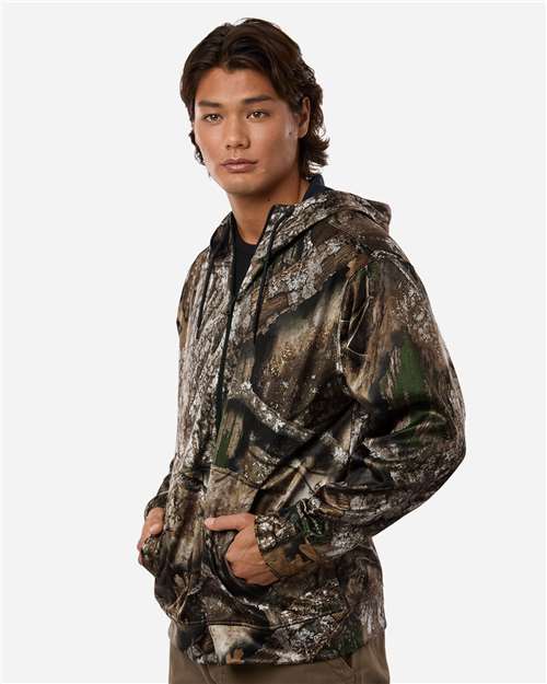 Unisex Realtree® Performance Full-Zip Hooded Sweatshirt – On Model – Side