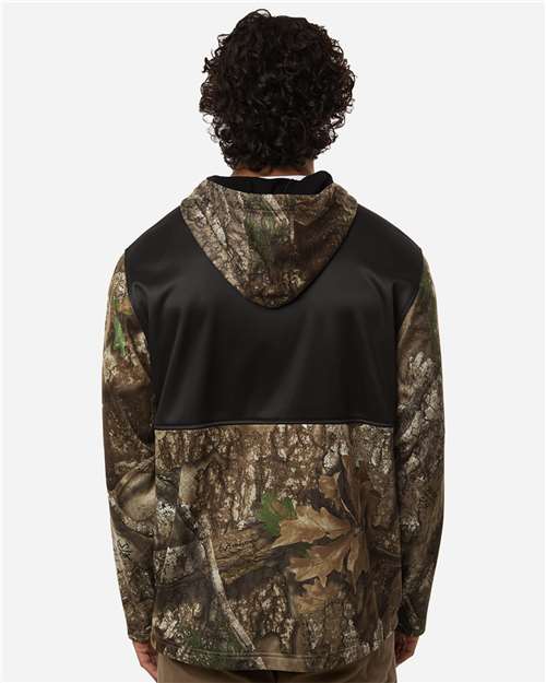 Unisex Realtree® Performance Colorblocked Full-Zip Hooded Sweatshirt – On Model – Back