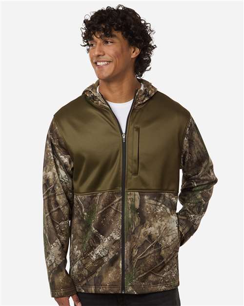 Unisex RealtreeÂ® Performance Colorblocked Full-Zip Hooded Sweatshirt RT5204-RealTree