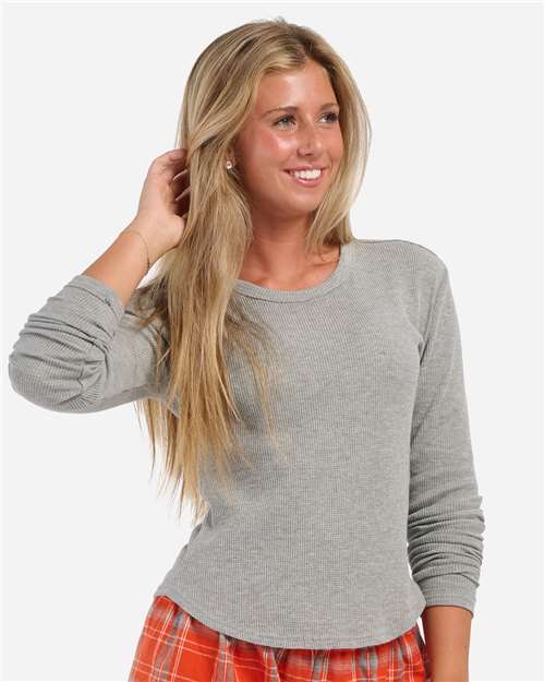 Women's Waffle Knit Baby Long Sleeve T-Shirt