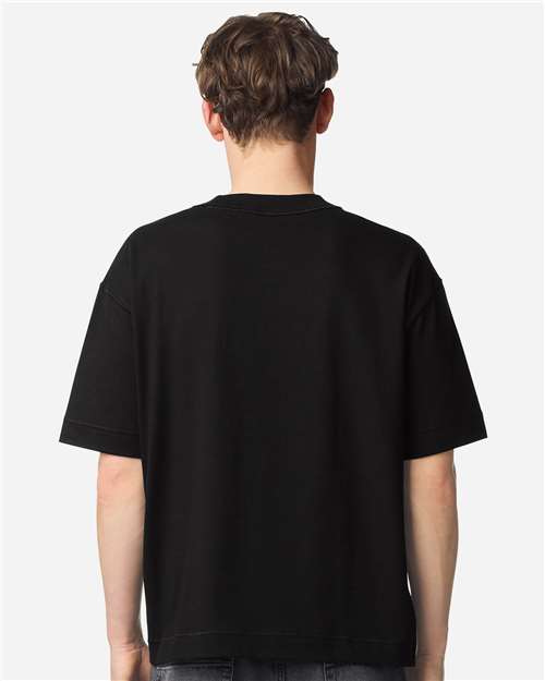 Unisex Heavyweight Cotton Mid-Length Tee – On Model – Back