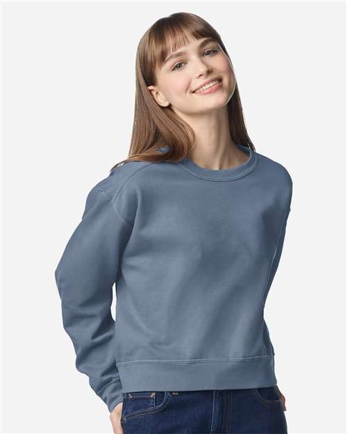 Women's Garment-Dyed Mid-Length Crewneck Sweatshirt