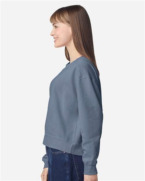 Women's Garment-Dyed Mid-Length Crewneck Sweatshirt