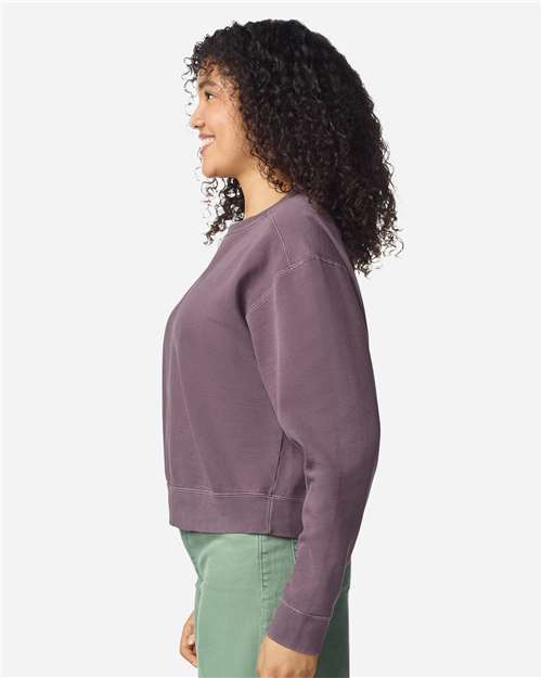 Women's Garment-Dyed Mid-Length Crewneck Sweatshirt