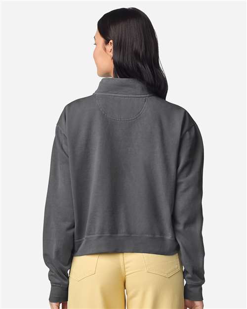 Women's Garment-Dyed Mid-Length Quarter-Zip Sweatshirt