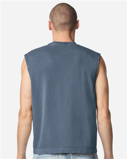 Unisex Heavyweight Cotton Garment-Dyed Mid-Length Muscle Tee