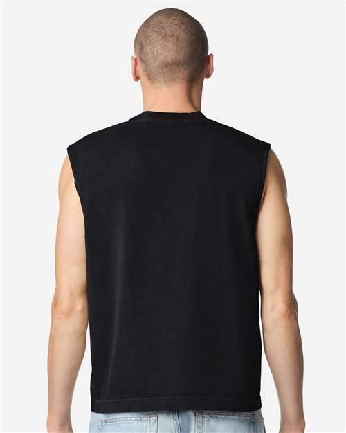 Unisex Heavyweight Cotton Garment-Dyed Mid-Length Muscle Tee