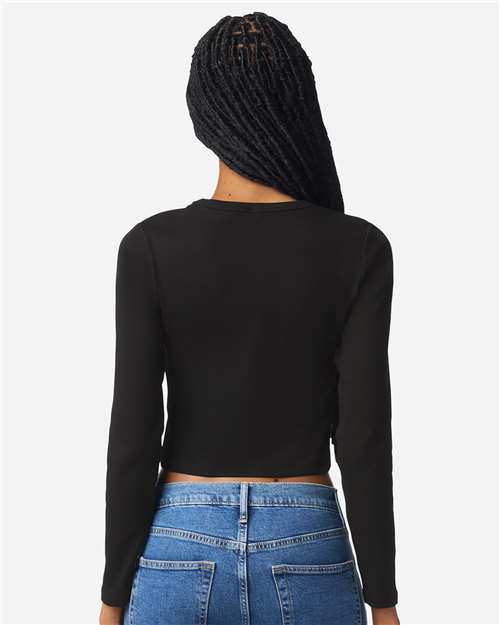 Women's Baby Rib Long Sleeve Cropped Tee