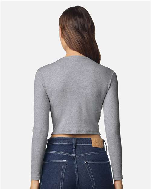 Women's Baby Rib Long Sleeve Cropped Tee
