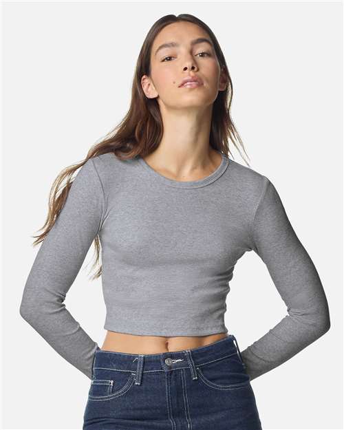 Women's Baby Rib Long Sleeve Cropped Tee
