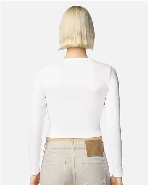 Women's Baby Rib Long Sleeve Cropped Tee