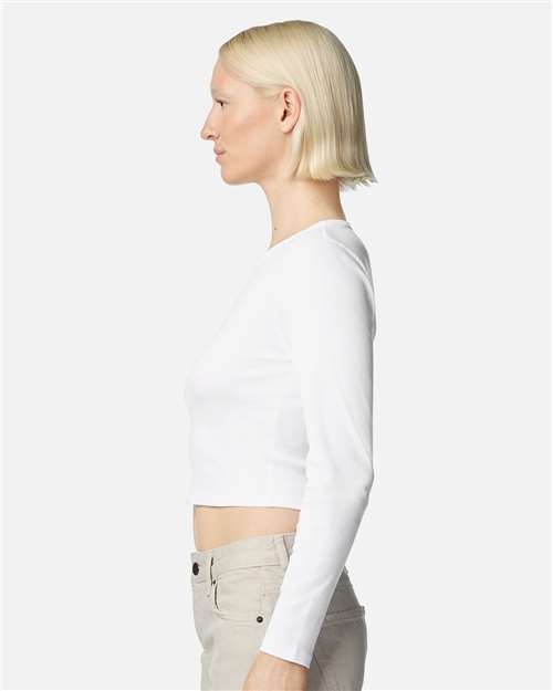 Women's Baby Rib Long Sleeve Cropped Tee