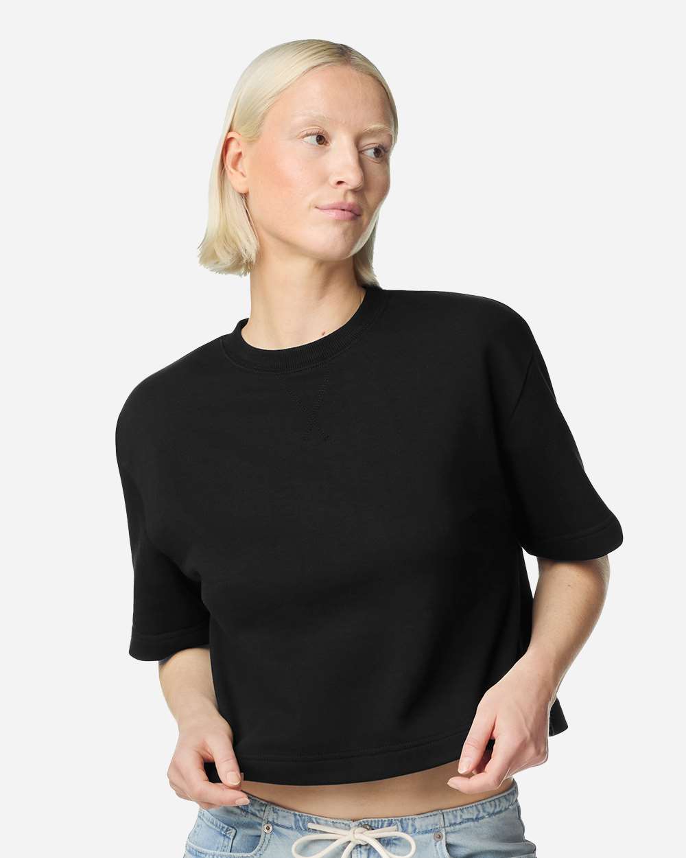 American Apparel FTCB0 Women's French Terry Mid-Length Boxy Top | S&S
