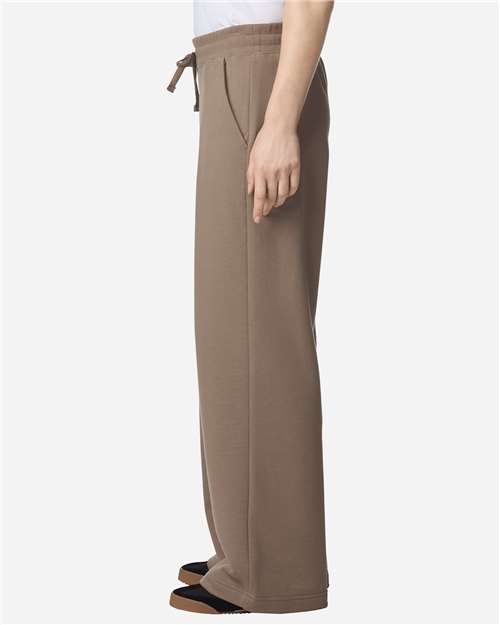Women's French Terry Wide Leg Pants – On Model – Side