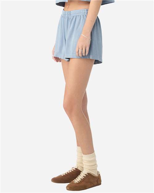 Women's Garment-Dyed Shorts – On Model – Side