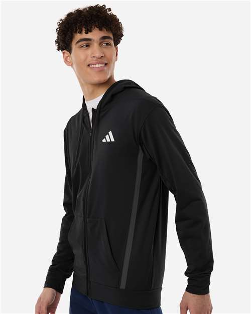 Men's Game & Go Fleece Full-Zip Hooded Sweatshirt – On Model – Side