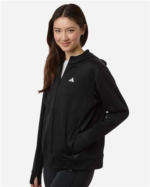 Women's Game & Go Fleece Full-Zip Hooded Sweatshirt – On Model – Side