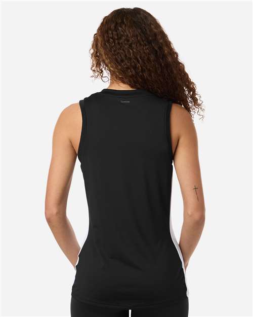 Women's Quickset V-Neck Sleeveless Jersey – On Model – Back