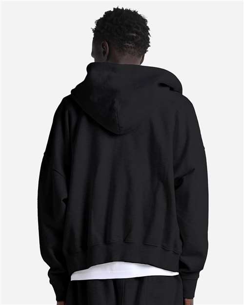 Unisex Garment-Dyed Cropped Full-Zip Hooded Sweatshirt – On Model – Back