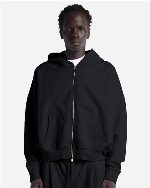 Unisex Garment-Dyed Cropped Full-Zip Hooded Sweatshirt-Shaka Wear