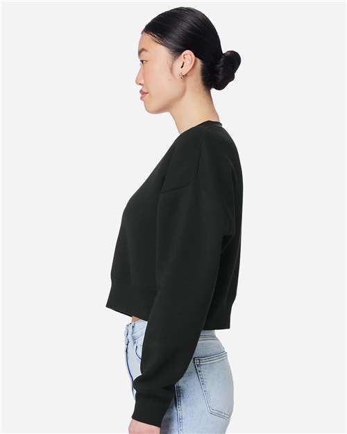 Women's Relaxed Cropped Crewneck Sweatshirt – On Model – Side