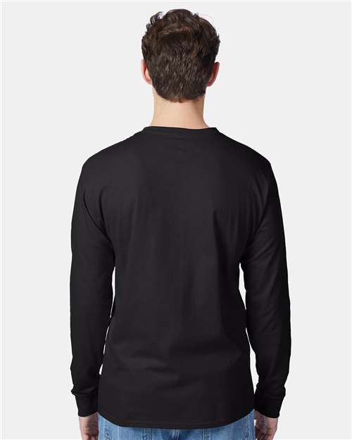 Men's Authentic Long Sleeve Pocket T-Shirt – On Model – Back